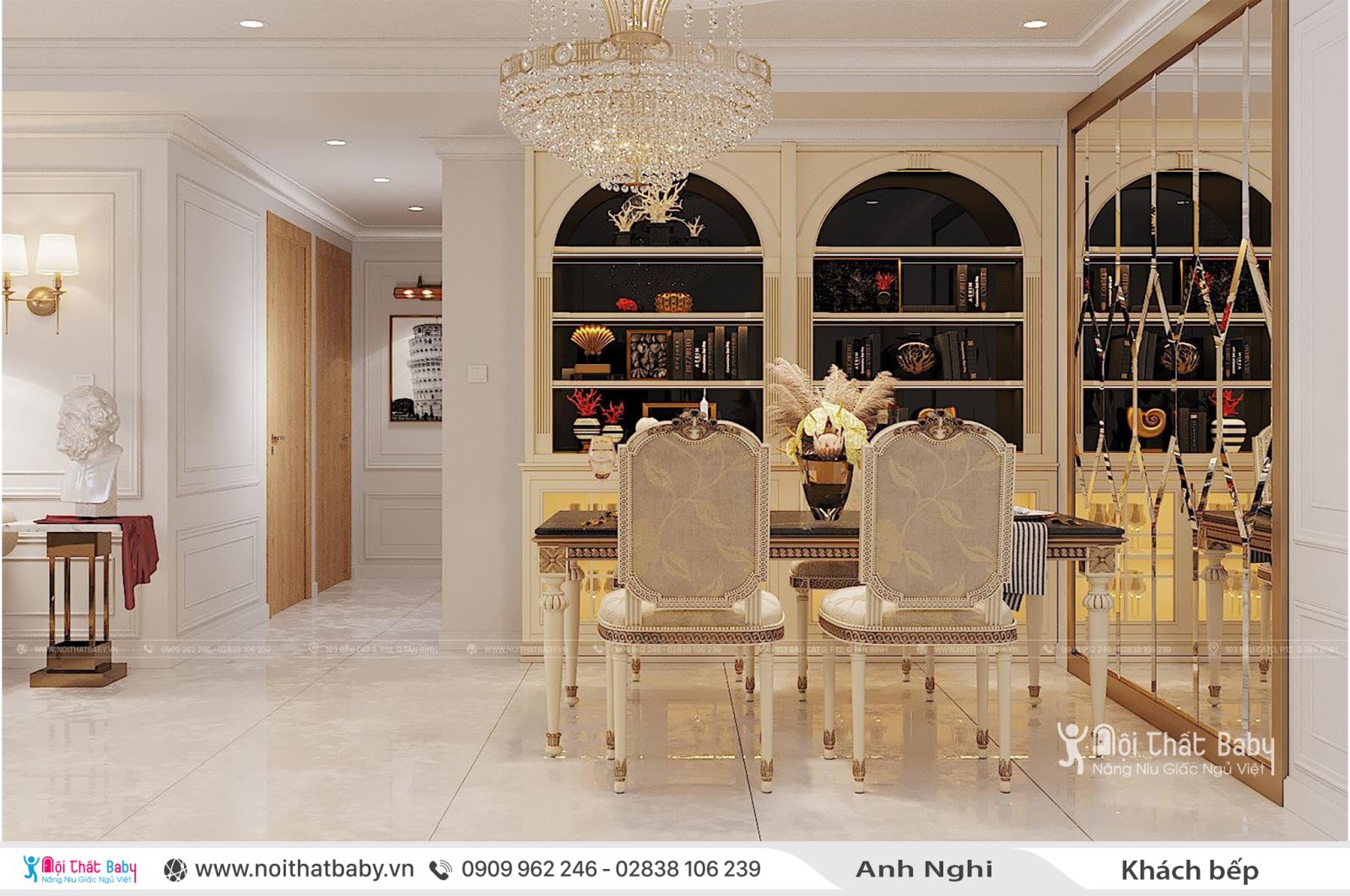 Vẻ đẹp sang trọng trong phong cách thiết kế nội thất tân cổ điển tại Emerald Celadon City 104m2
